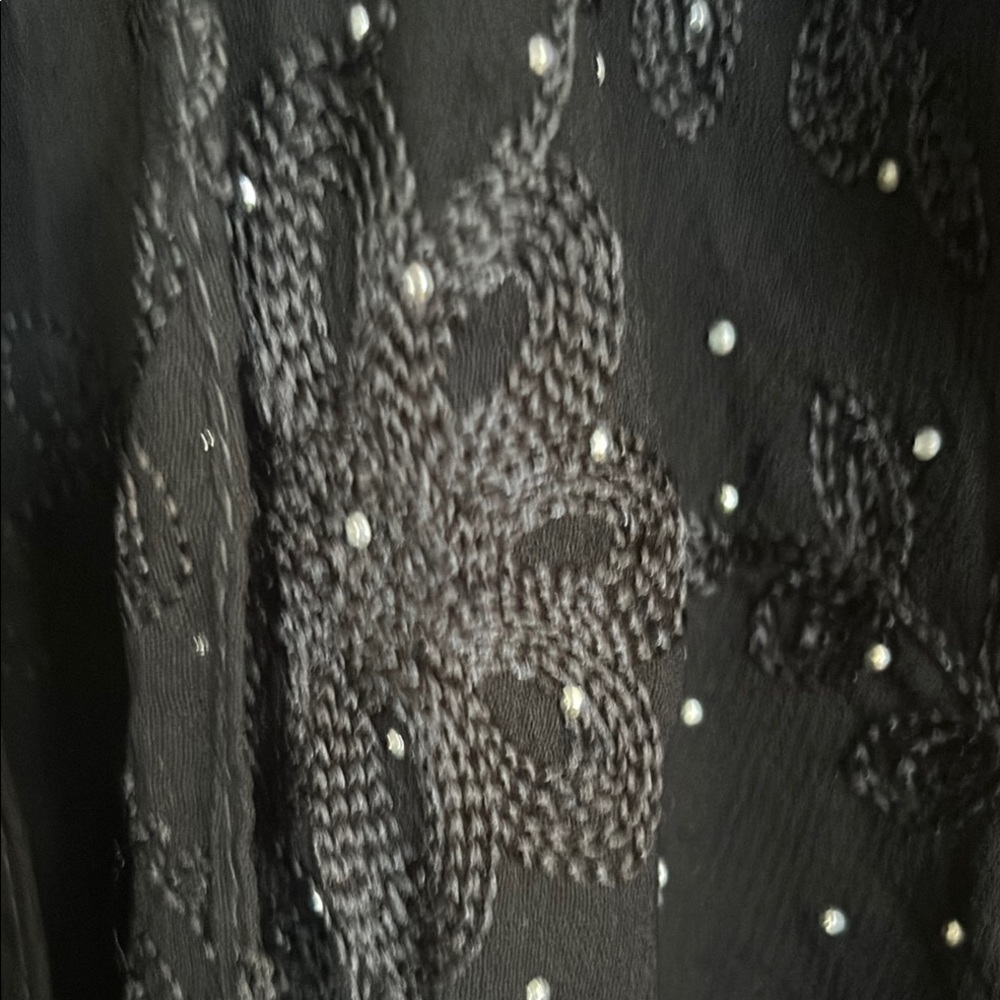 Silver studs and a beautiful laced backing Black Studded Shawl - Picture 6 of 14